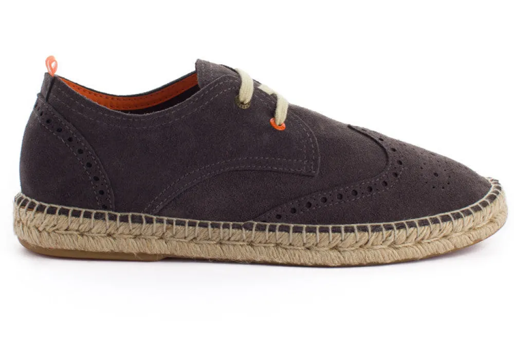 Abarca Shoes Alpargatas De Verano^Oxford Piel Gris 870