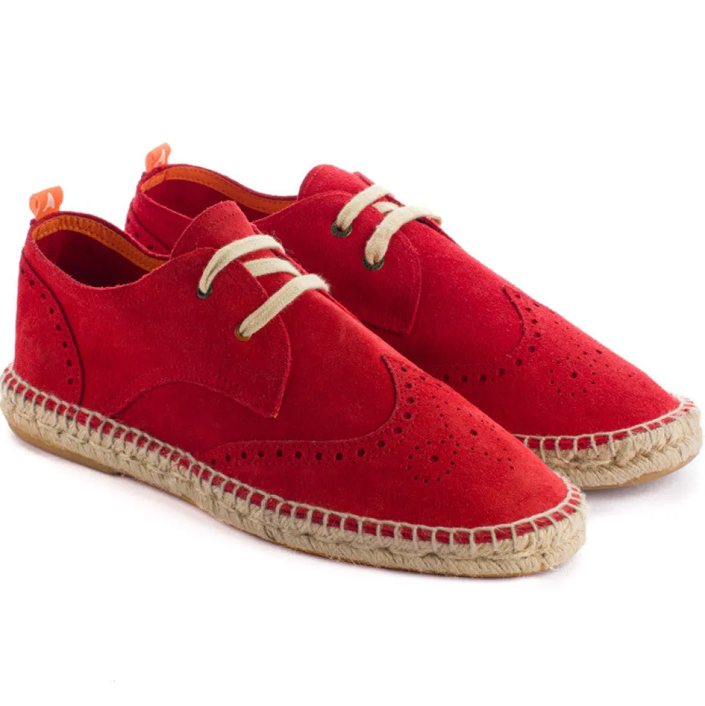 Abarca Shoes Alpargatas Oxford^Oxford Piel Rojo