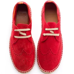 Abarca Shoes Alpargatas De Verano^Oxford Piel Rojo