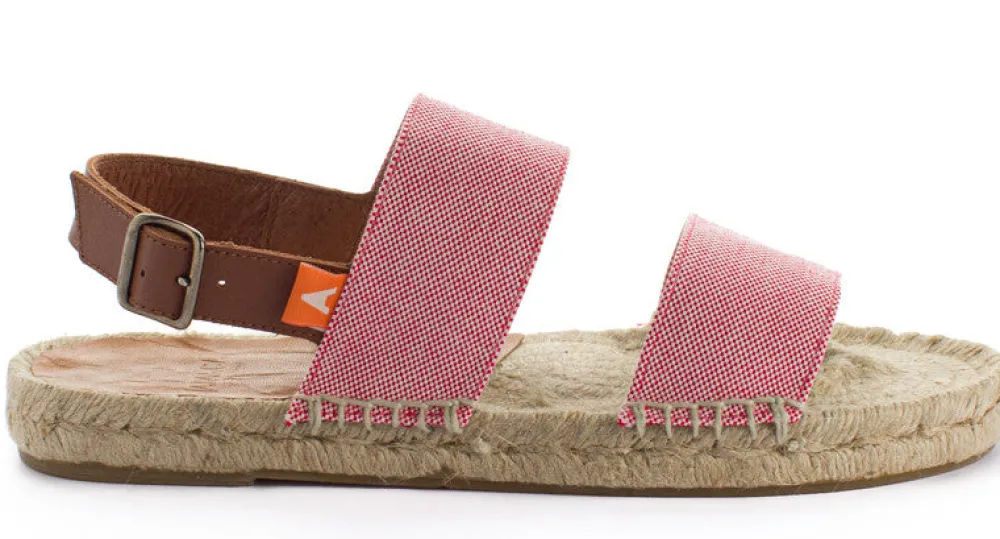 Abarca Shoes Sandalias Yute^Pascale Domine Rojo Sandalias De Yute