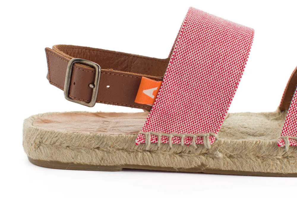 Abarca Shoes Sandalias Yute^Pascale Domine Rojo Sandalias De Yute