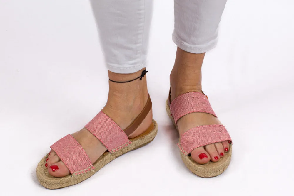 Abarca Shoes Sandalias Yute^Pascale Domine Rojo Sandalias De Yute