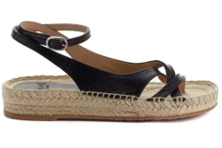 Abarca Shoes Alpargatas De Verano^Sandalias De Yute Piel Menorca Color Negro