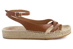 Abarca Shoes Sandalias Yute^Sandalias De Yute Piel Menorca Camel