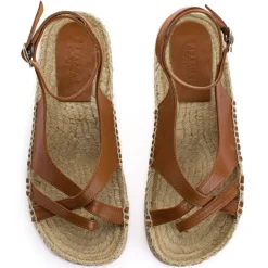 Abarca Shoes Alpargatas De Verano^Sandalias De Yute Piel Menorca Camel