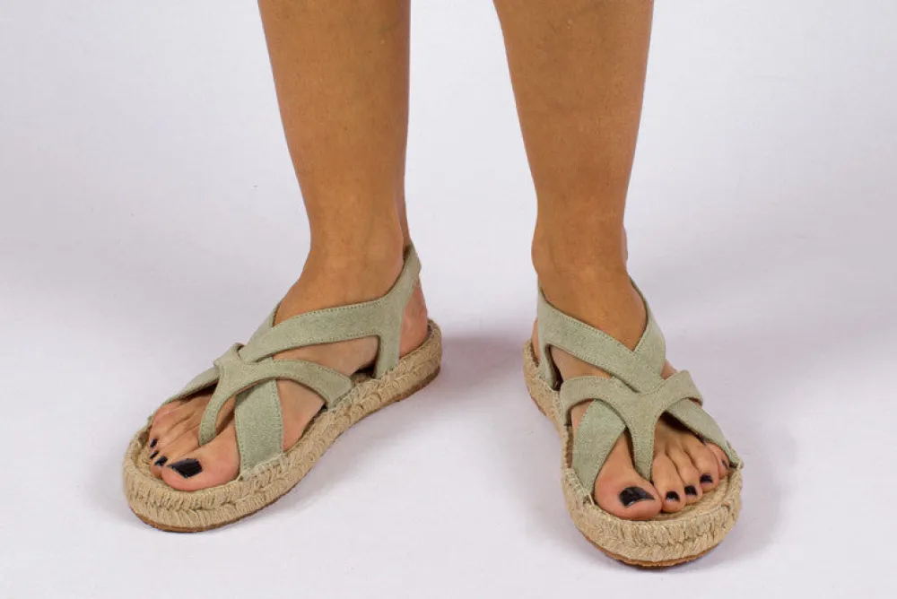 Abarca Shoes Sandalias Yute^Sandalias De Yute Terra Formentera Kaki