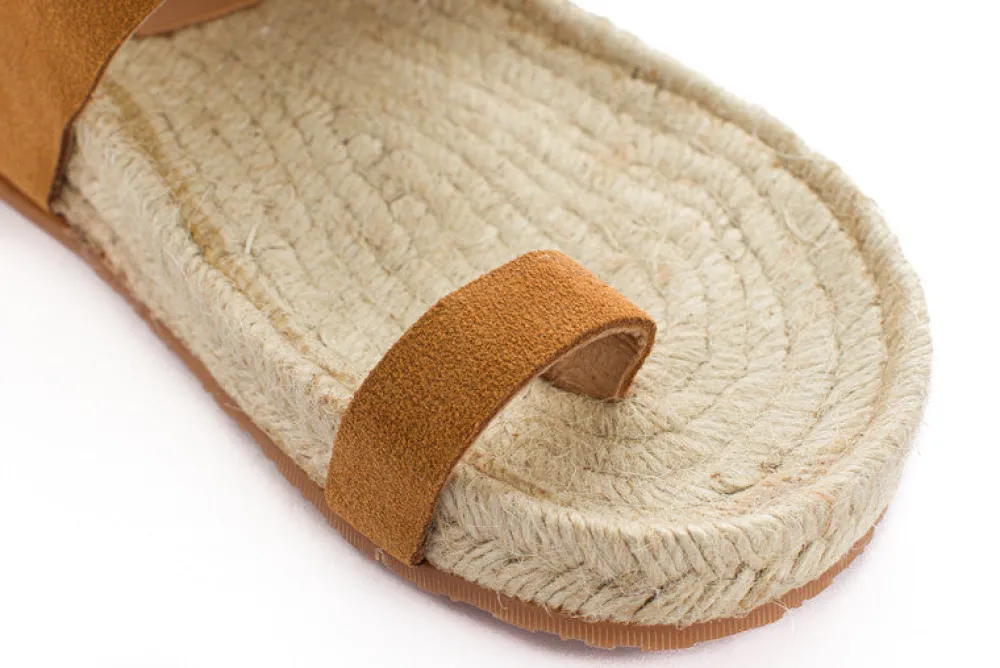 Abarca Shoes Sandalias Yute^Sandalias Piel Ibiza Camel