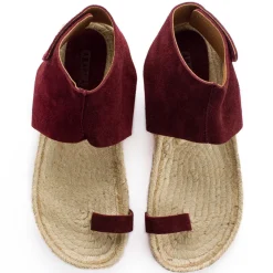 Abarca Shoes Alpargatas De Verano^Sandalias Piel Ibiza Granate