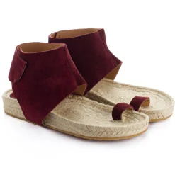 Abarca Shoes Sandalias Yute^Sandalias Piel Ibiza Granate