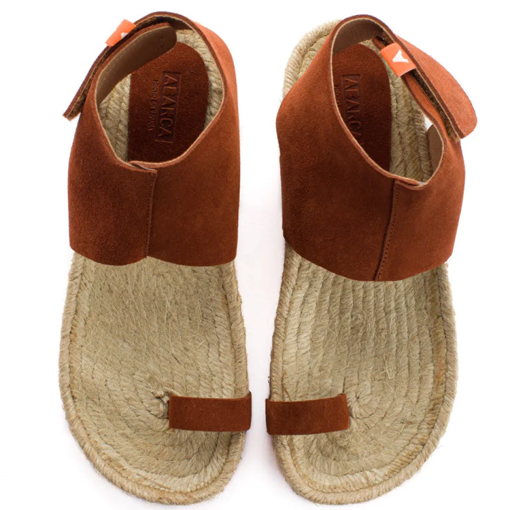 Abarca Shoes Sandalias Yute^Sandalias Piel Ibiza Marron
