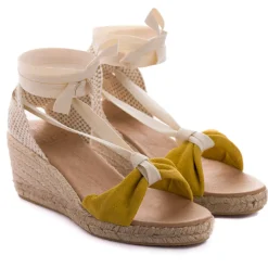 Abarca Shoes Alpargatas Yute^Sicilia Cuna Cinta Piel Amarillo