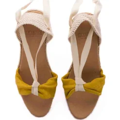 Abarca Shoes Alpargatas Yute^Sicilia Cuna Cinta Piel Amarillo